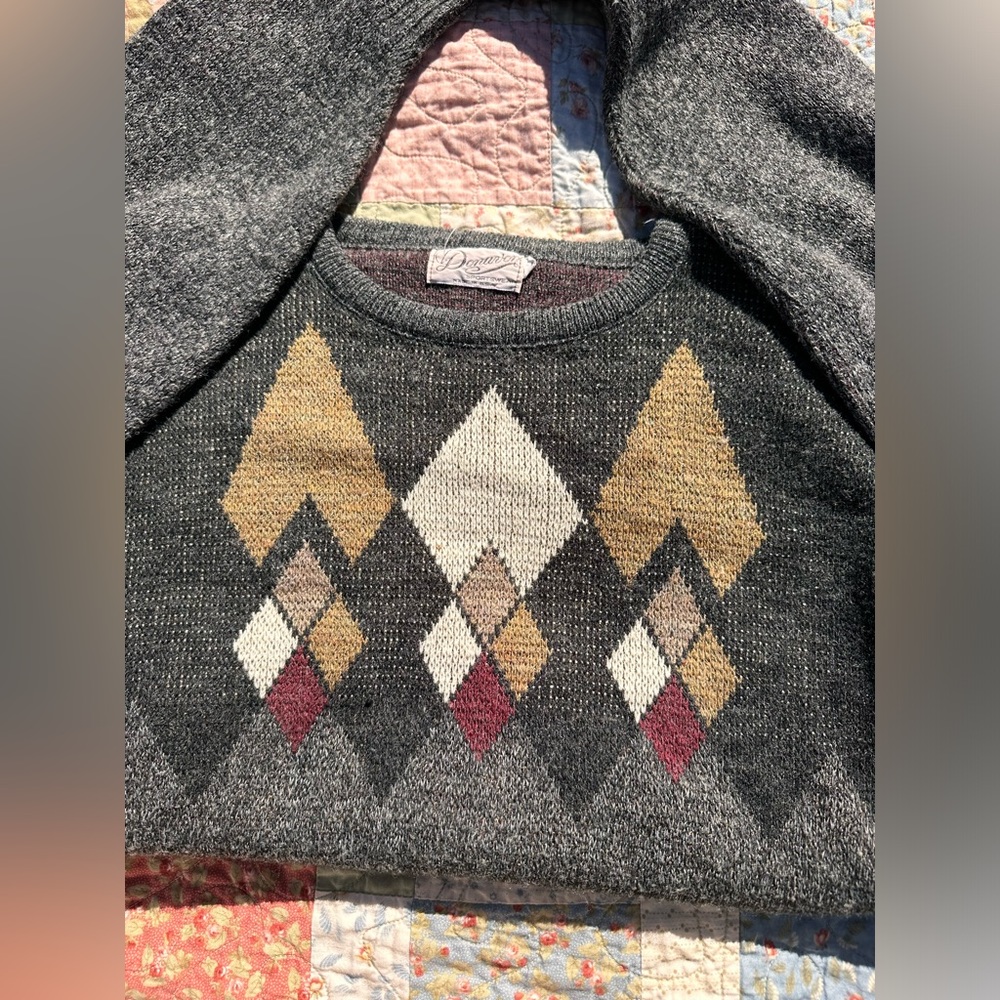 Vintage patterned grandpa sweater
